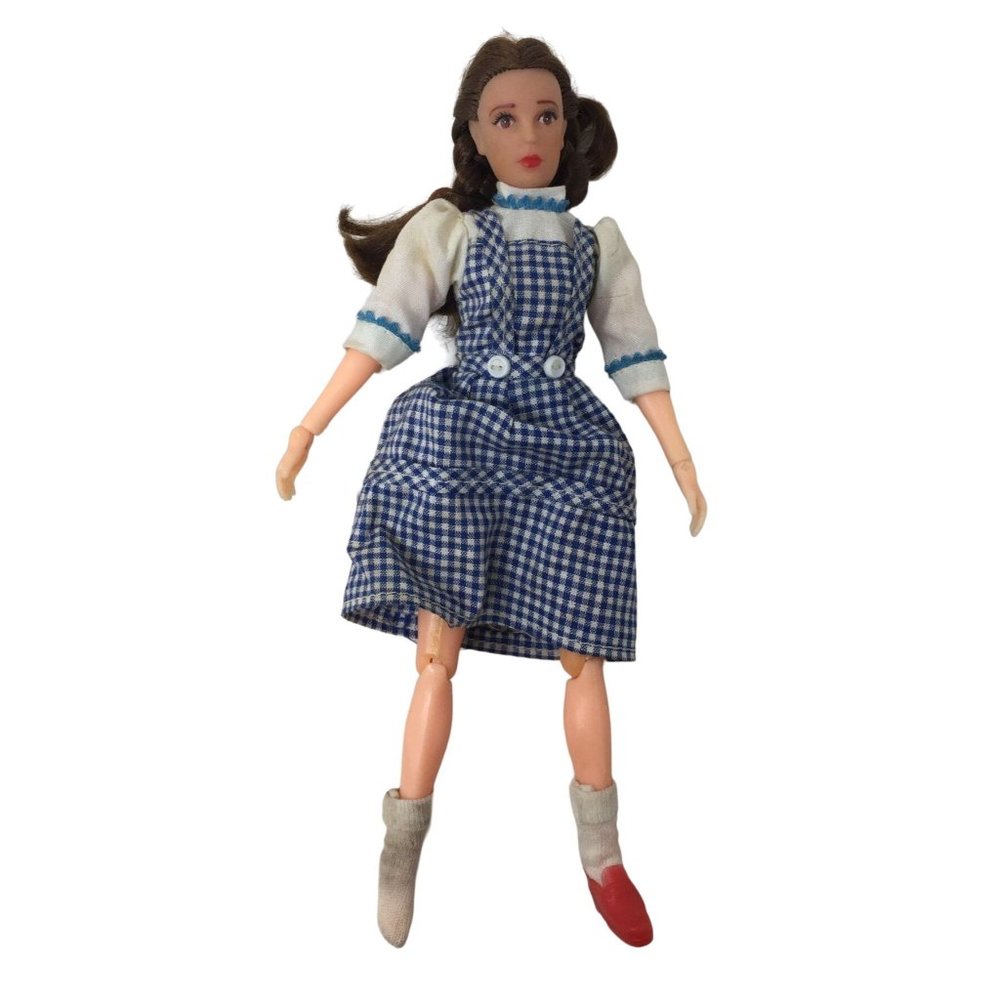 Vintage Collectible Wizard of Oz Dorothy Doll Wearing Braids, Plaid Dress and 1